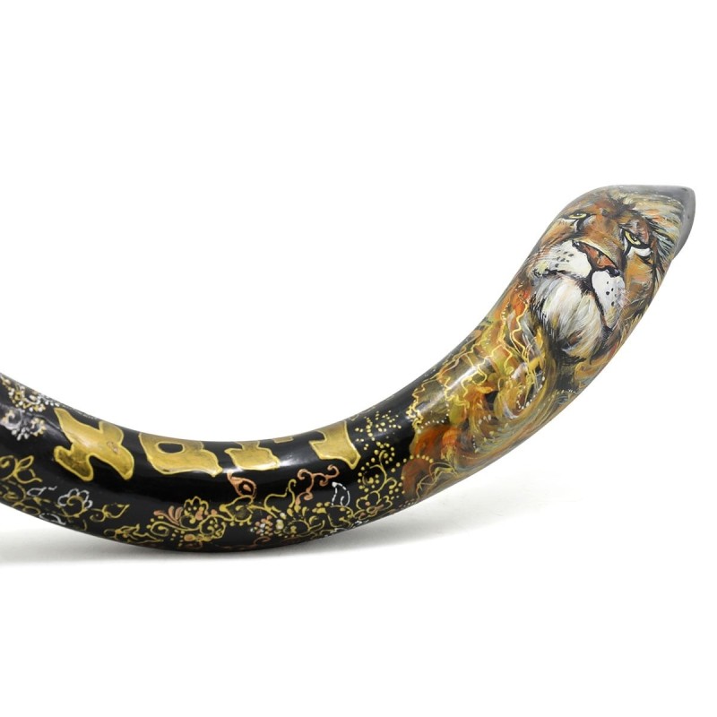 Lion of Judah Hand Painted Kudu Shofar